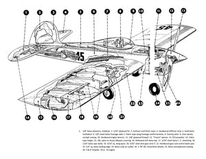 full size plans vintage 1955 control line stunt  jamboree precision aerobatic ace