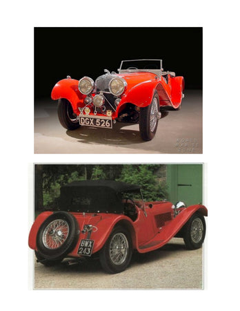 full size printed plan scale jaguar ss‑i00 sports car  not a beginner’s project as it is quite detailed