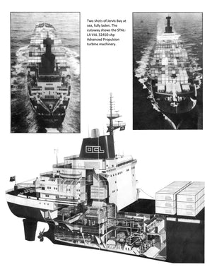 full size printed plans scale 1:192 container ship jervis bay l 46" suitable for radio control