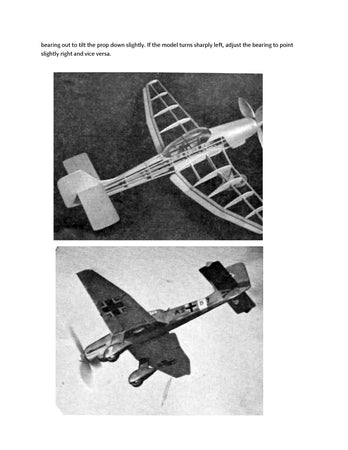 full size printed plan and building notes junkers ju.87d scale 1:32 (3/8”=1ft)  wingspan 17 inch  power rubber