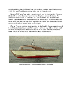 full size printed plans two-berth cabin cruiser lorosa semi-scale 1:8  length 24“ suitable for radio control