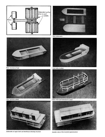 full size printed plan project for beginners freelance paddleboat lucille suitable for radio control