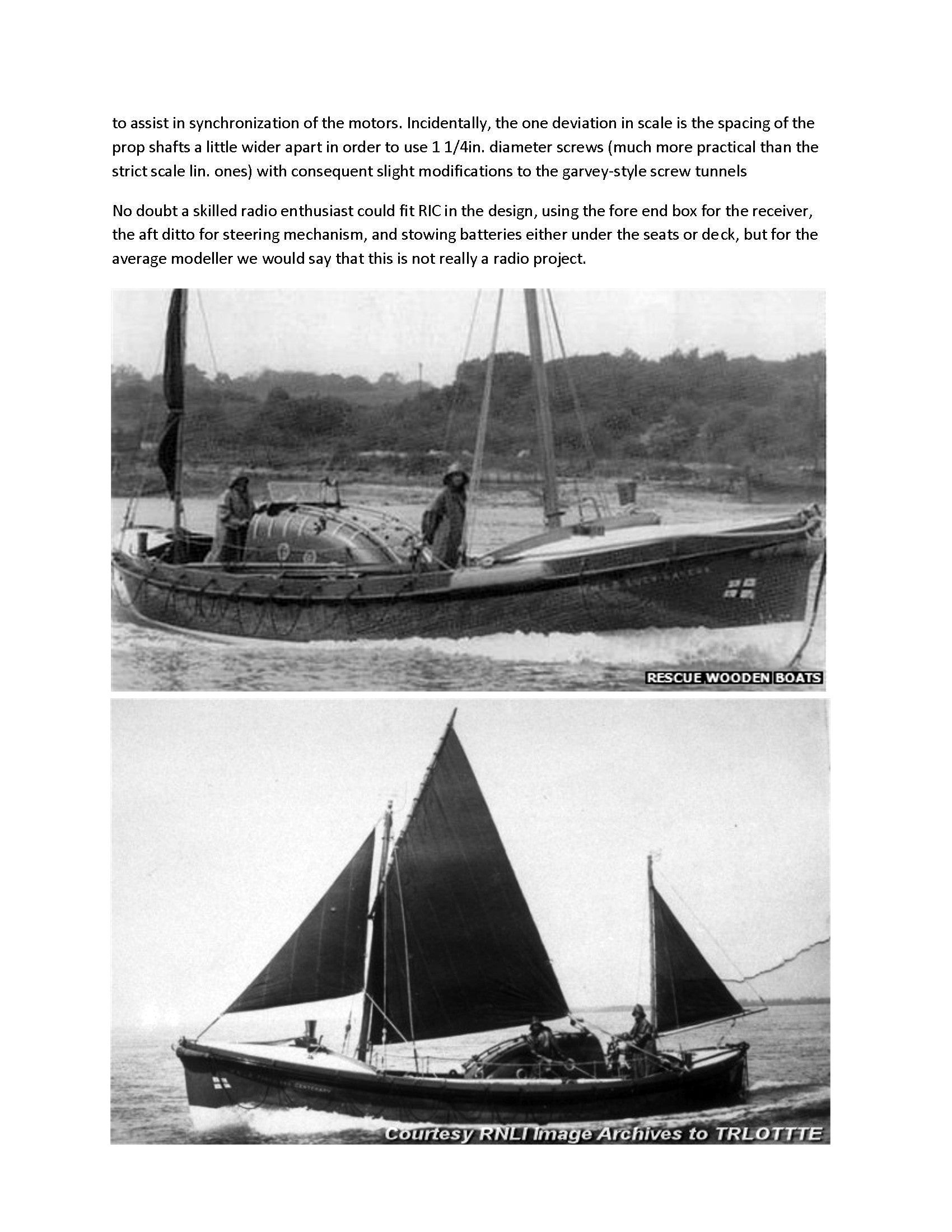 build a liverpool type lifeboat, 35ft. 6in. o.a. and scaled to 3/4 in.=1ft full size printed plan