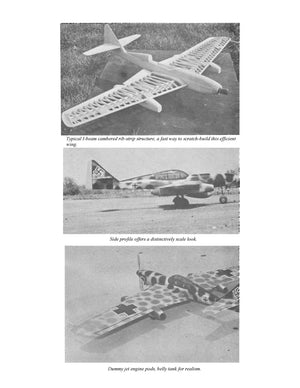 full size plans vintage 1967 semi-scale control line ‘me-262’  a realistic tighter look, why not build one?
