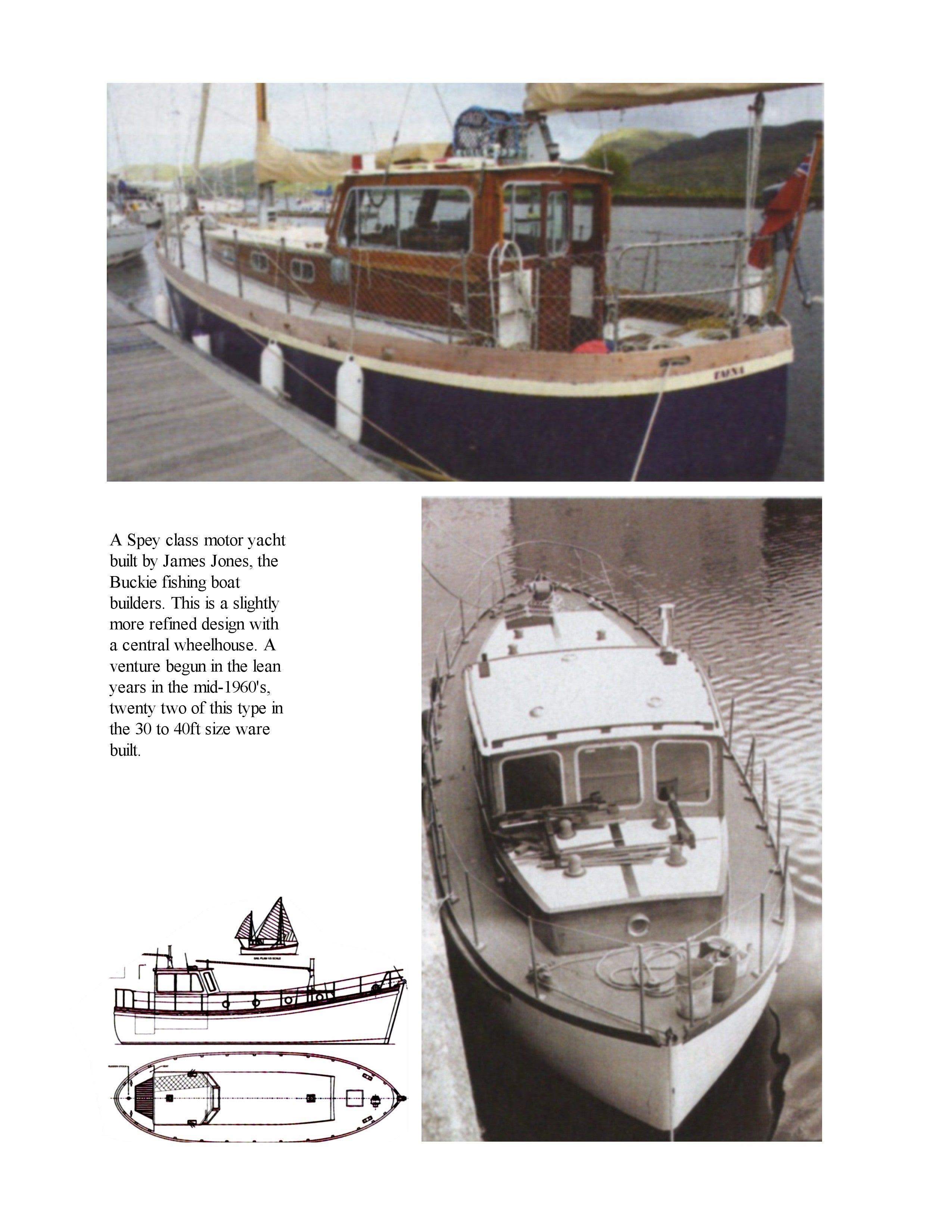 full size printed plans scale 1:12 motor yacht miller  fifer suitable for radio control