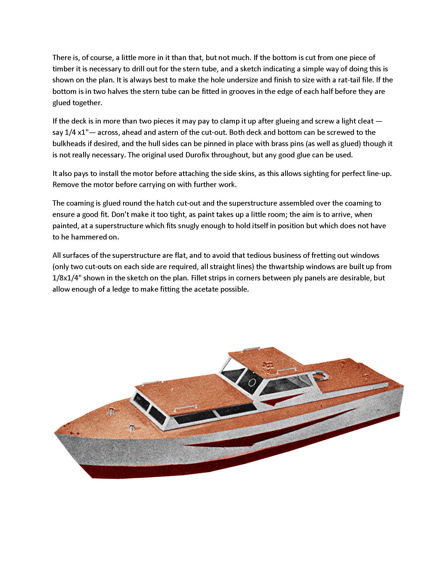 ultra-simple to build 35" cabin cursier for radio control full size printed plan and building article