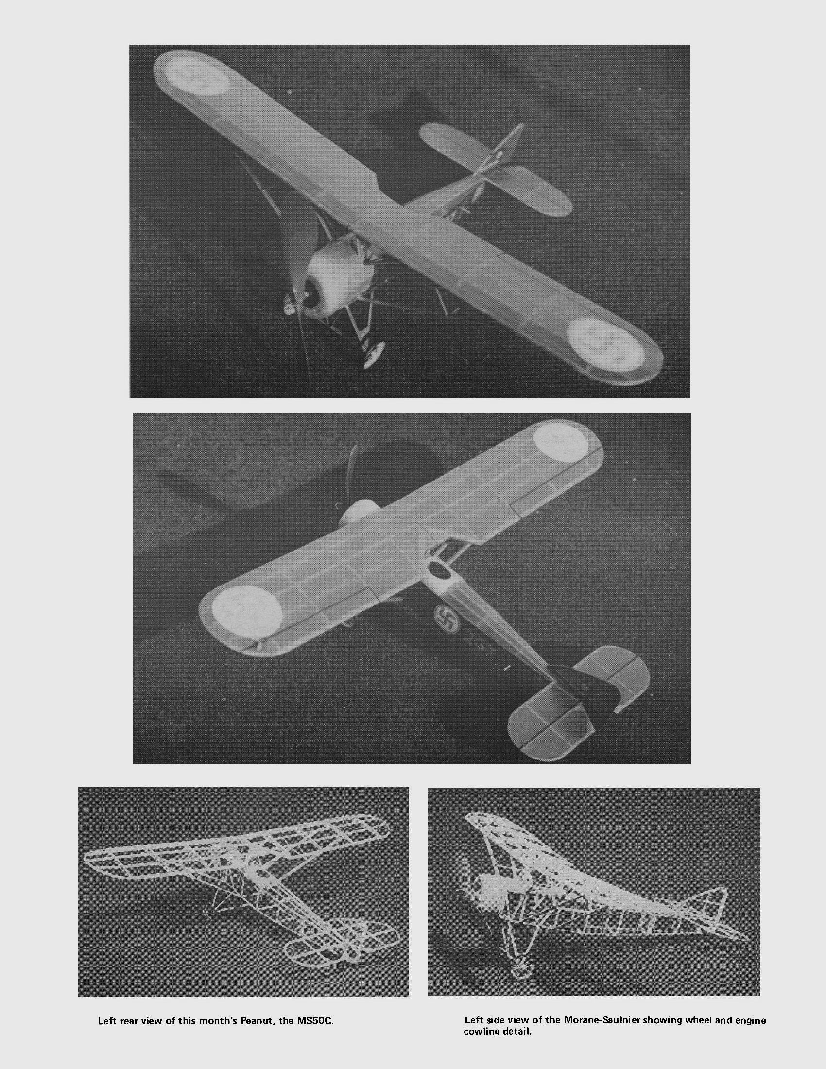 full size printed plans peanut scale "morane-saulnier ms 5oc"  interesting parasol-winged light plane that's sure to please .
