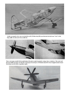 full size printed plan  martin baker mb-5 scale 1:20  wingspan 21"  power rubber