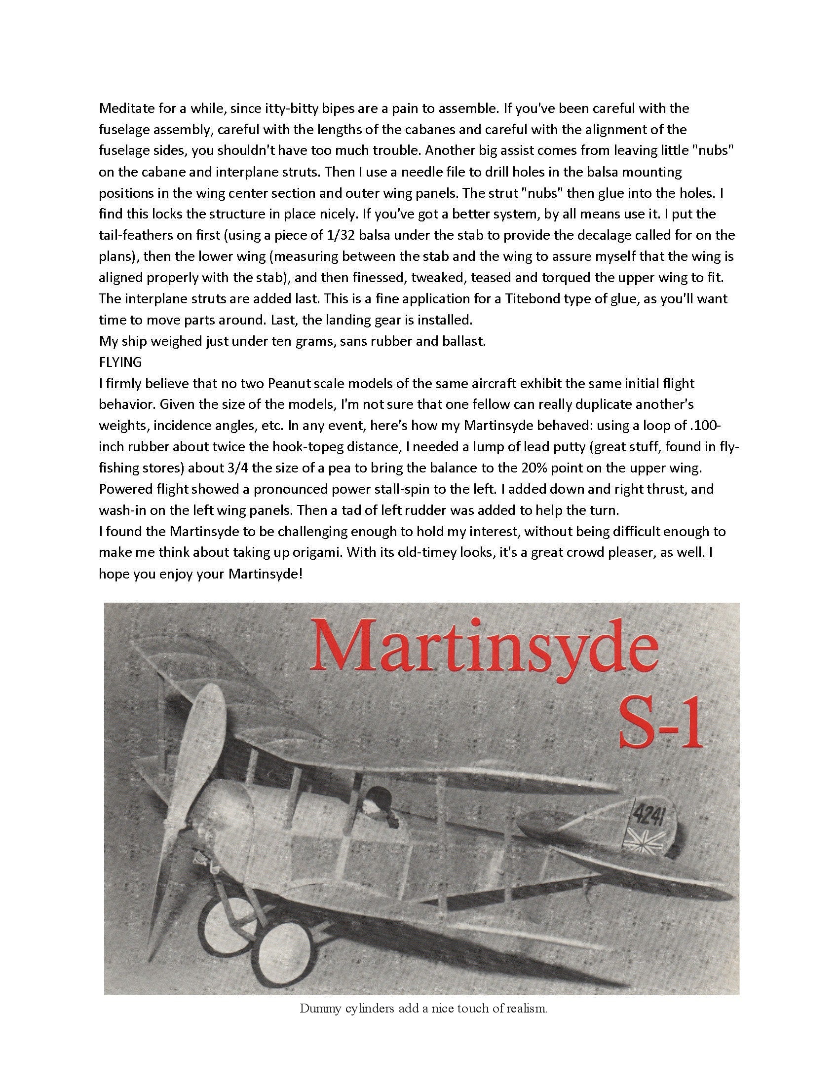 full size printed plans peanut scale “martinsyde s-1” makes it a fine choice for a first-time peanut biplane.