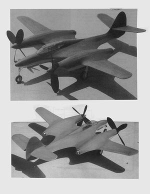 full size printed plans semi-scale 1:30 twin power rubber mcdonnell xp-67