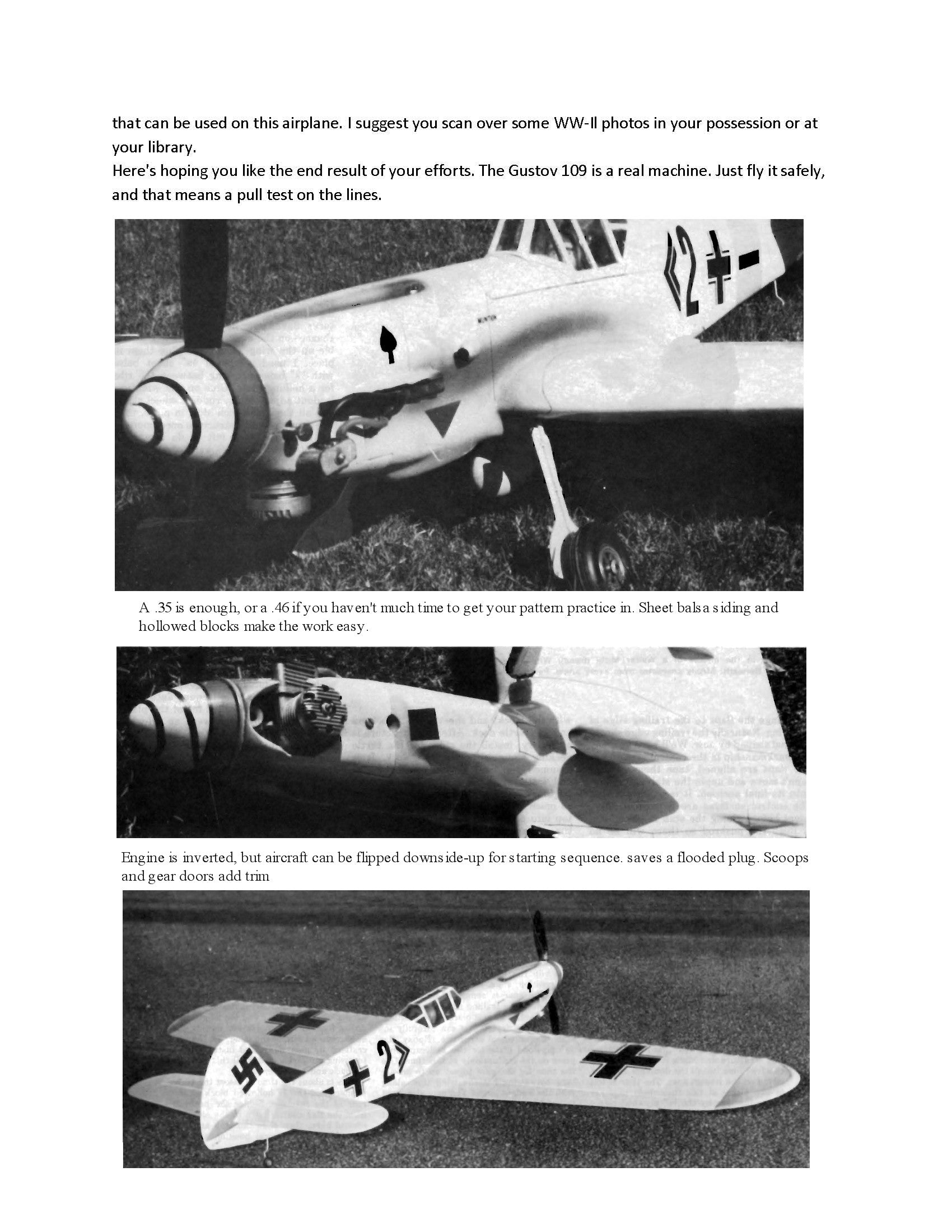 full size printed plans vintagee 1977 control line stunter “me 109-g” captures the realism of a ww ii