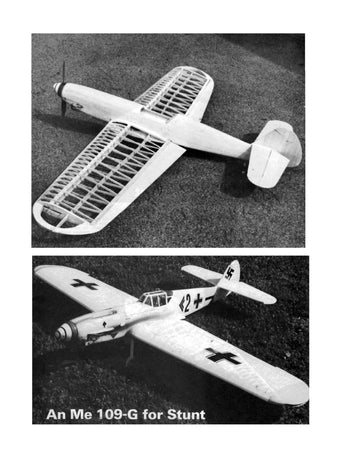 full size printed plans vintagee 1977 control line stunter “me 109-g” captures the realism of a ww ii