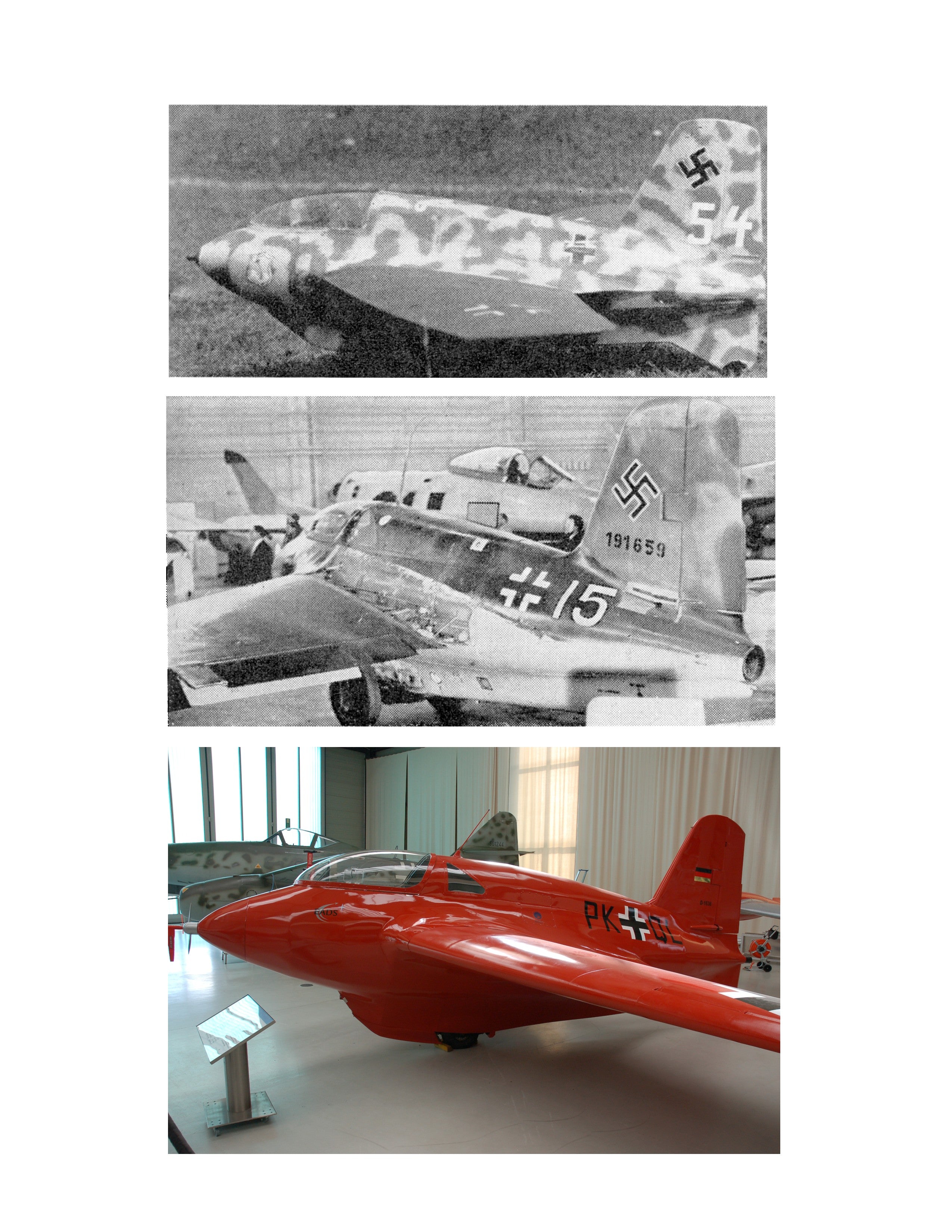 full size printed scale 1:12 messerschmitt komet me 163 glider or convert to ducted fan