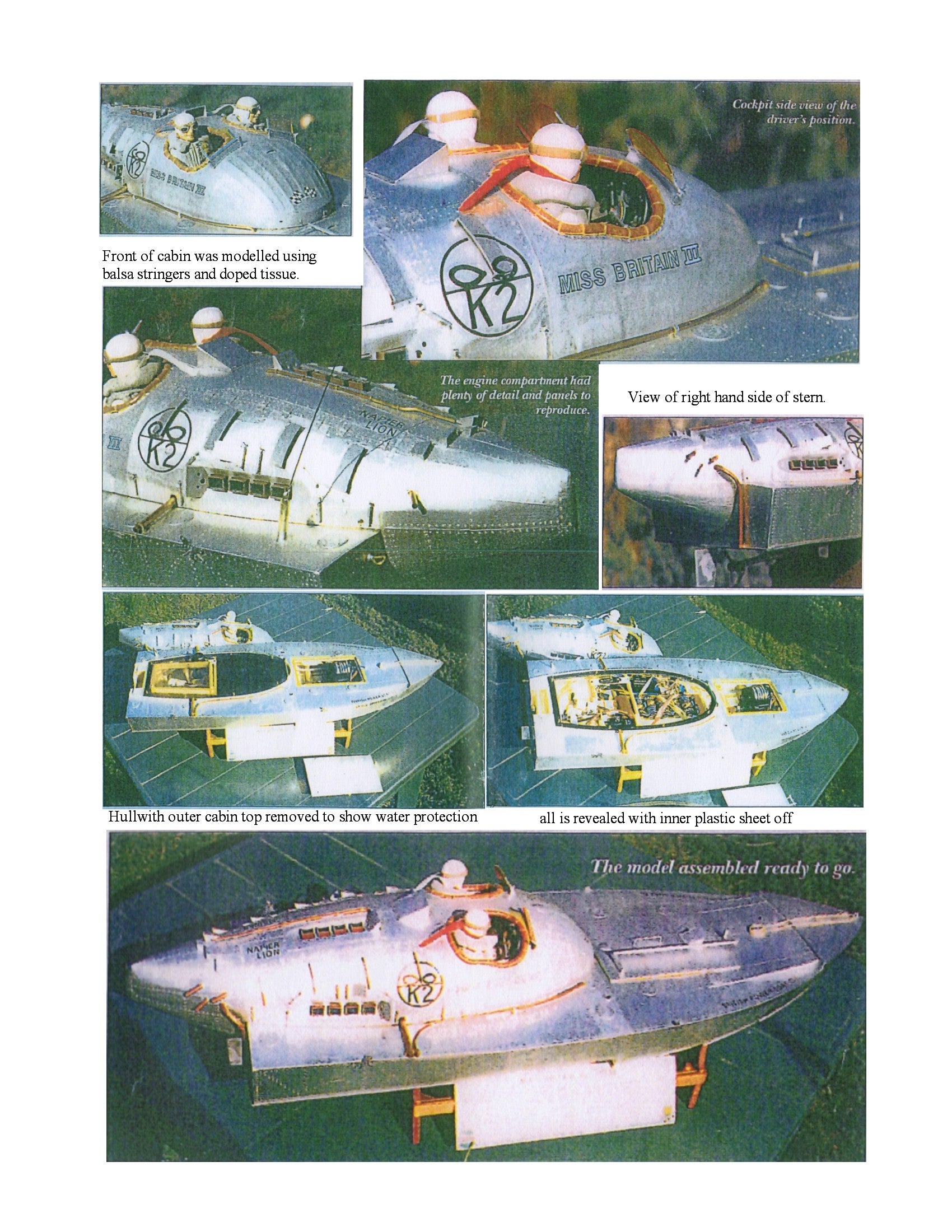 build vintage 1:12 scale miss britain iii hubert scott-paine with new speed boat full size printed plans
