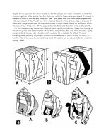full size printed plans gorilla for your model circus scale 3/4" = 1'  height 3 3/4"  width 2 1/2