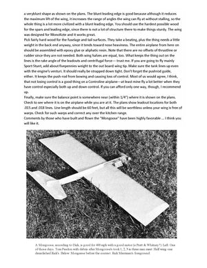 full size printed plan & building notes  slow combat *mongoose* w/s 40"  engine .35