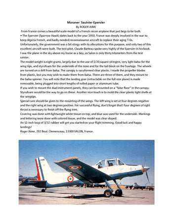 full size printed plans peanut scale "morane saulnier epervier"  airplane that just begs to be built.