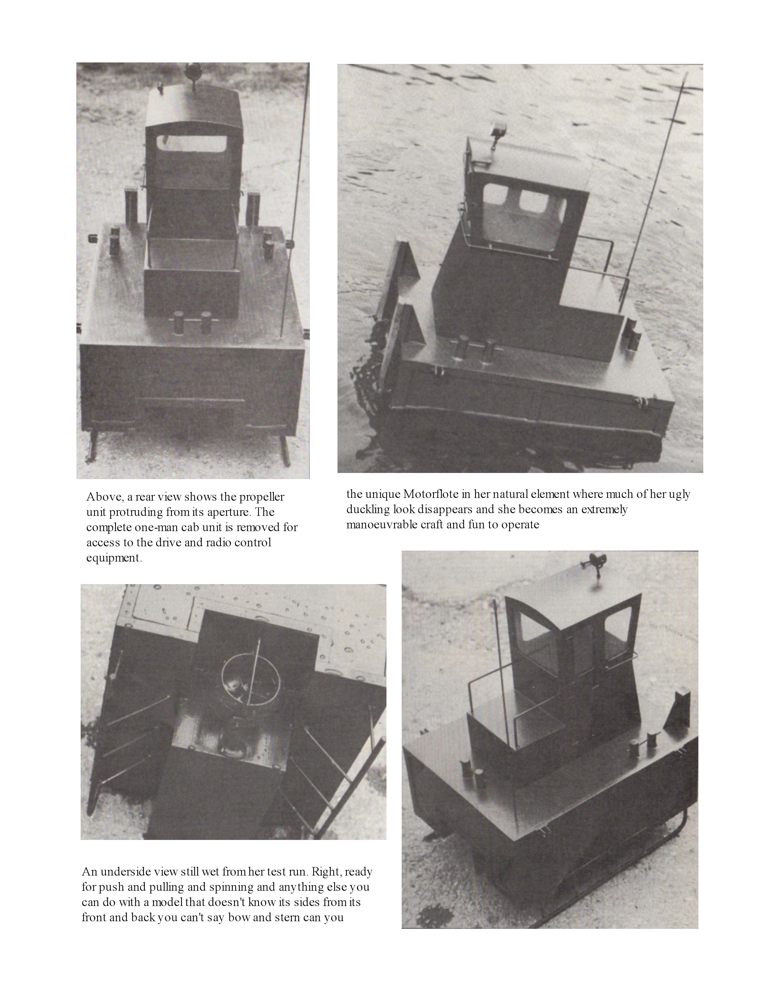 full size printed plan scale 1:12 motorflote push tug suitable for radio control