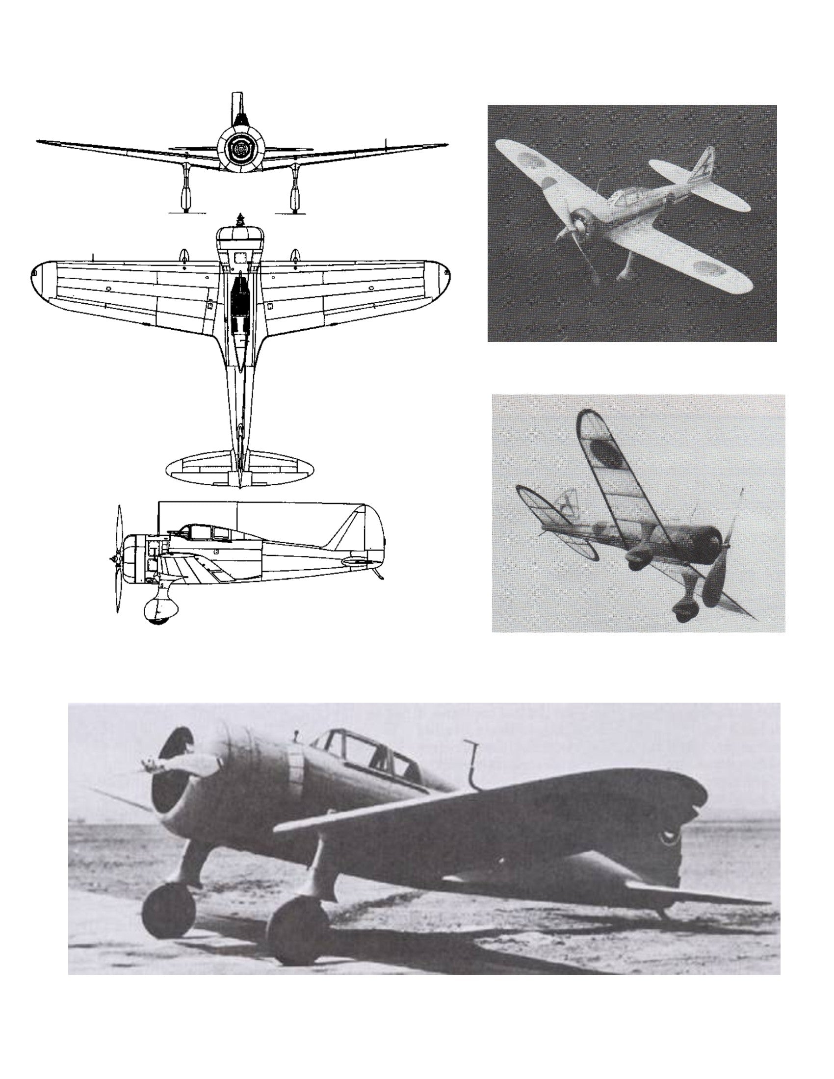 full size printed plans peanut scale "nakaiima ki.27a" looking almost like a modern racer.