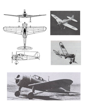 full size printed plans peanut scale "nakaiima ki.27a" looking almost like a modern racer.