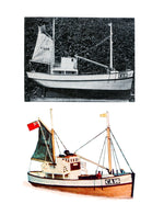 full size printed plan semi-scale 1:16 norwegian trawler for two channel radio control