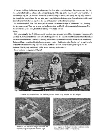 full size printed plan profile  control line trainer "nifty novice" easy to build­