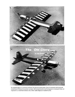 full size printed plans vintage 1971 control line stunter old glory  easy to build machine with excellent stunt potential.