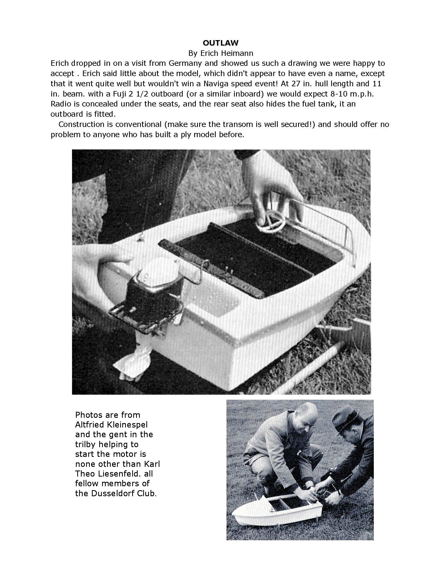 build a gas 0r electric inboard or outboard r//c boat full size printed plans