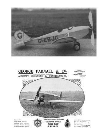 full size printed plans peanut scale "parnall pixie" build this two-seat low winger