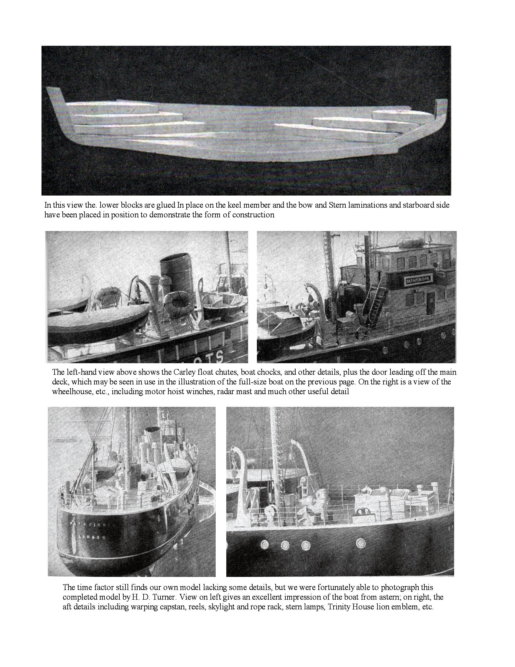 full size plans scale ¼”=1ft length 43 7/8” pilot tender t.h.v. pathfinder suitable for radio control