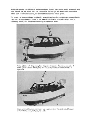 full size printed plan outboard or inboard 13" & 19" cabin cruiser suitable for radio control