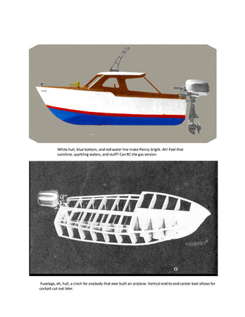 full size printed plan outboard or inboard 13" & 19" cabin cruiser suitable for radio control