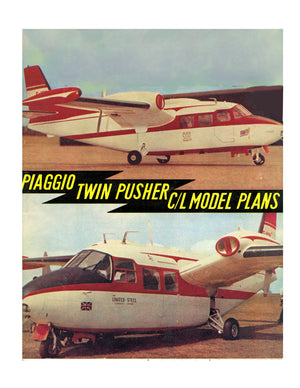 full size printed plans scale 7/8” = 1ft  control line piaggio p .166 kept as simple as possible