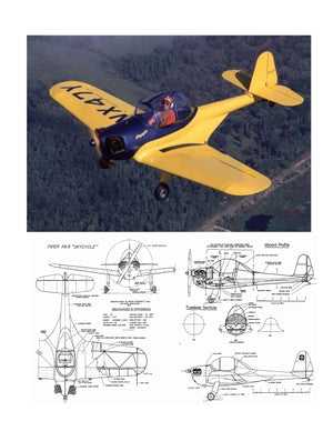 full size printed plans 1:12 scale controlline piper skycyle construction is in step by step format