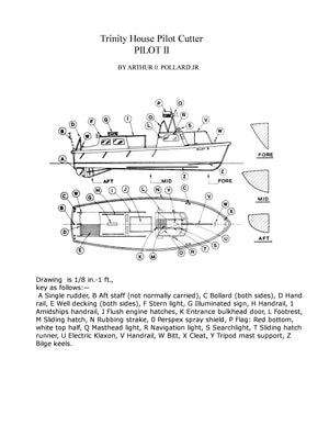 full size printed plan scale 1:16 trinity house pilot cutter suitable for radio control