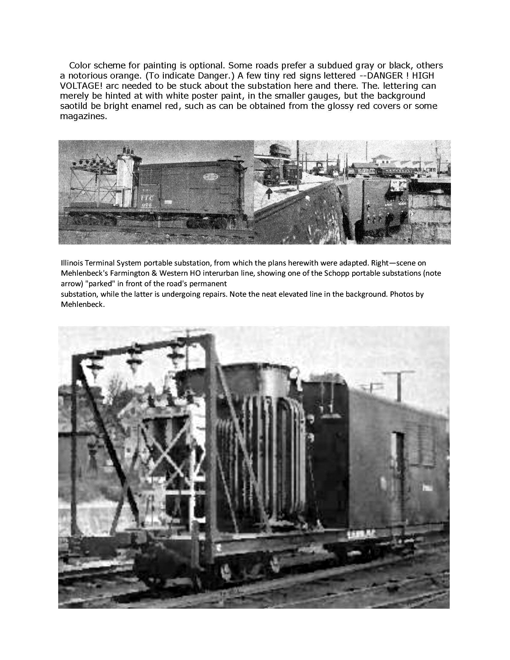 full size printed plan o gauge portable substation  for electric railway a 1943 plan