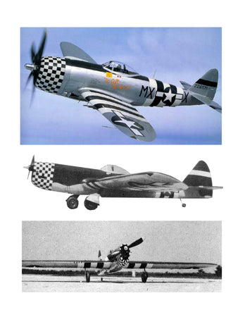 full size printed plan vintage 1966 semi-scale .35 control line stunter p-47d contest winning jug