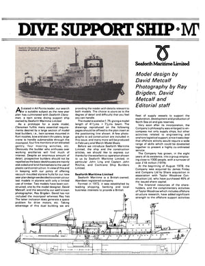 full size printed plan scale: 1:75 dive support ship seaforth clansman  seaforth clansman
