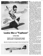 full size plans vintage 1976  semi-scale control line stunter hawker's "typhoon”