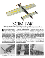 full size printed plan vintage 1984 control line stunter  .35 - .40 scimitar   constructed for easy repair in the event of damage.