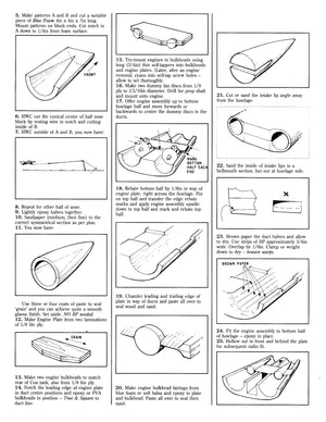 full size printed plan semi- scale 1:24 twin cox .020 ducted fan fun! gloster javelin