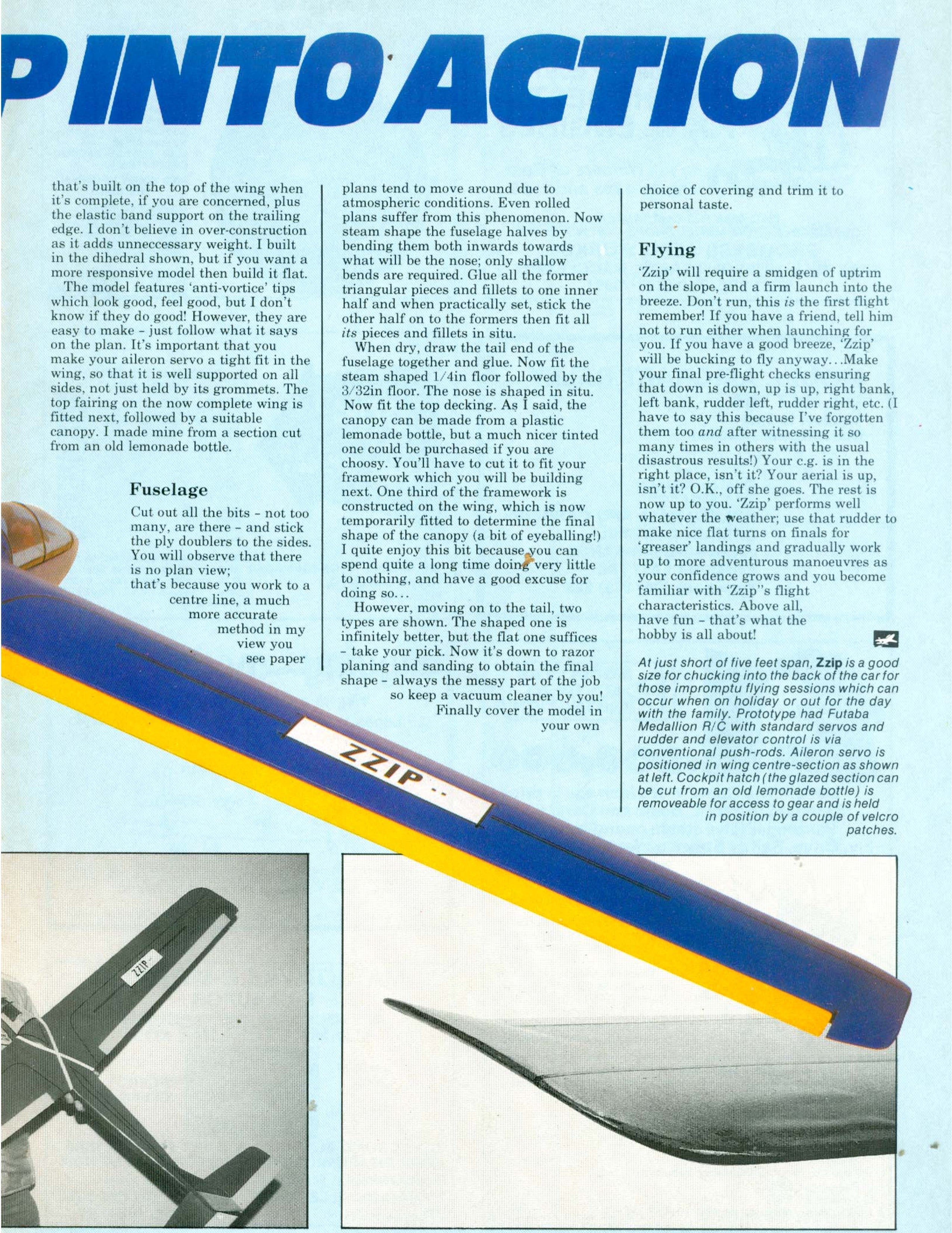 full size printed plan  slope soarer glider 57” w/s for radio control quick to build, fun to fly