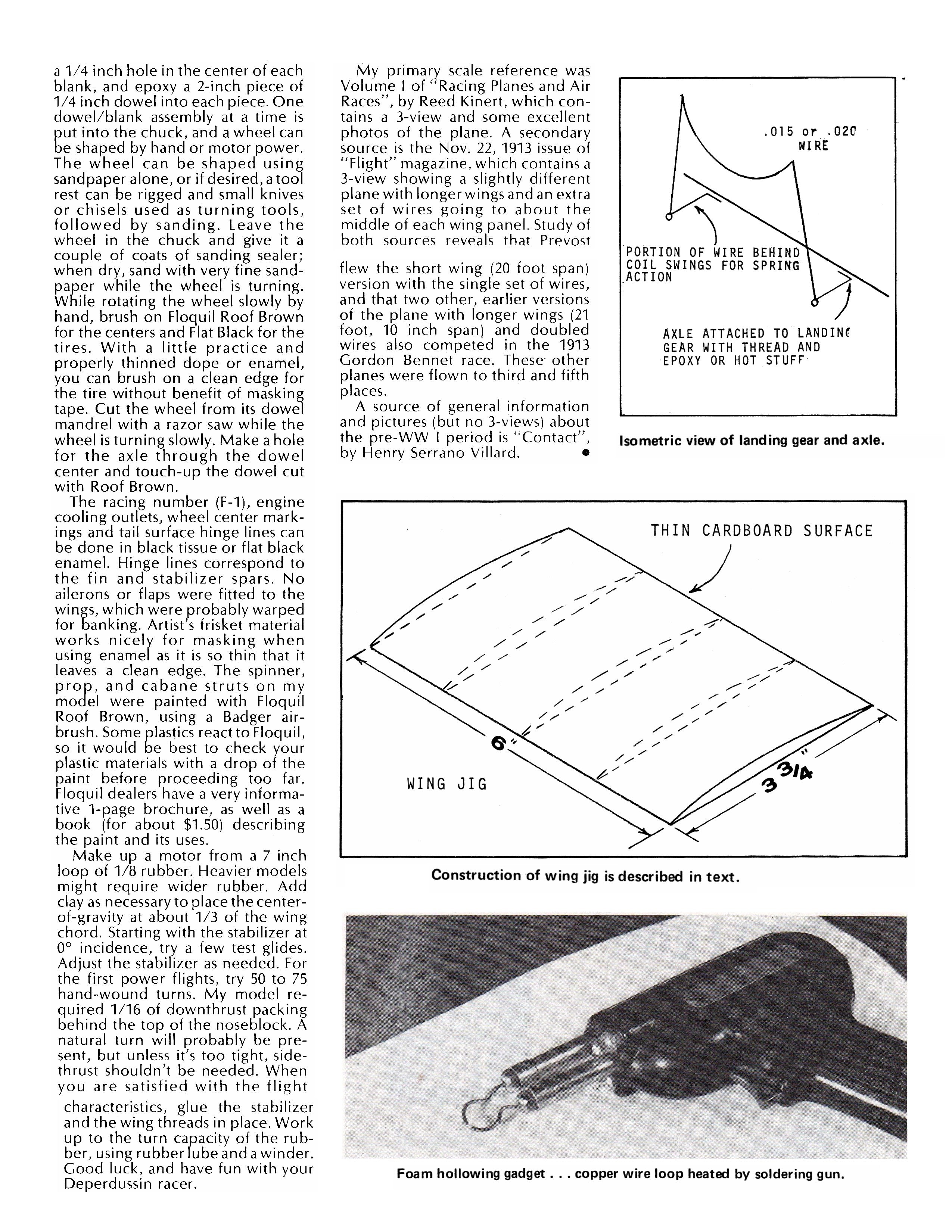 full size printed plans peanut scale 1913  deperdussin learned on the technique of building with foam