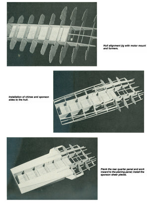 full size printed plans hydro for closed course racing "miss misty" for 2-channel