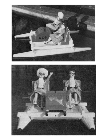 full size printed plan 25" pedal paddle boat suitable for radio control