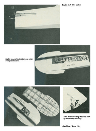 full size printed plans hydro for closed course racing "miss misty" for 2-channel