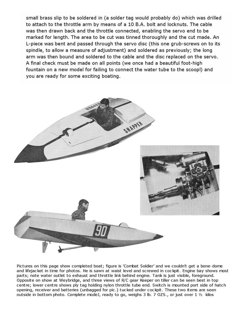 Full Size Printed Plan racing boat 25 in, 