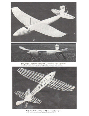 full size printed plans peanut scale 1911 paulhan- tatin  aero-torpille no.1 winner of the pioneer class