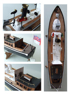 full size scale 1/16 drawings 50 ft. steam picket boat suitable for radio control