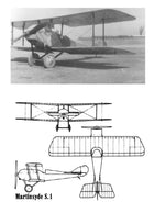 full size printed plans peanut scale "martinsyde scout s.1" lot of fun in the air. for a biplane